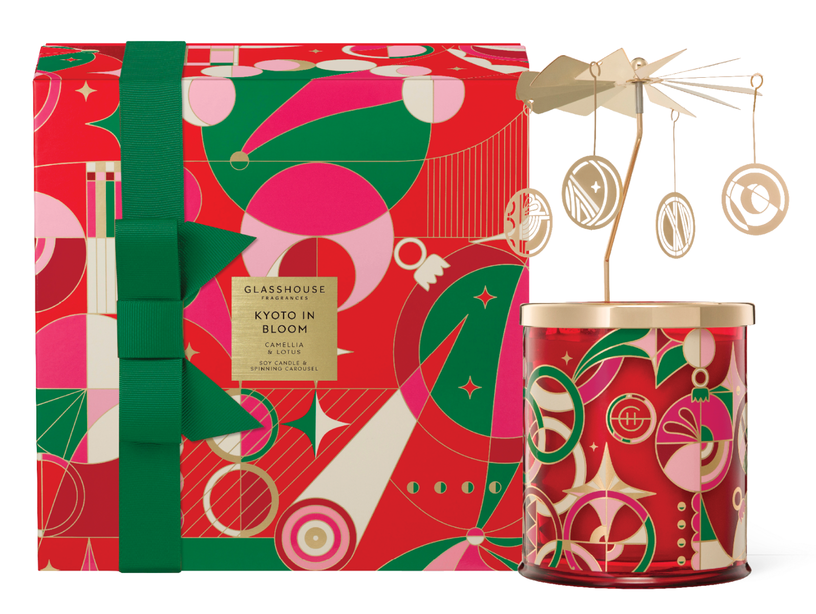 Glasshouse - Kyoto in Bloom Spinning Carousel Candle Gift Set