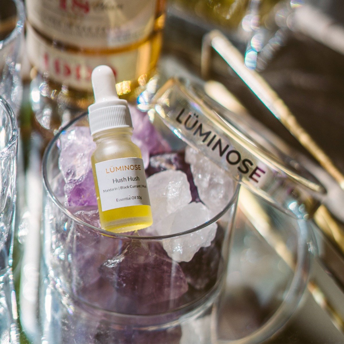 Luminose - Hush Hush Clear Quartz & Amethyst Diffuser Set