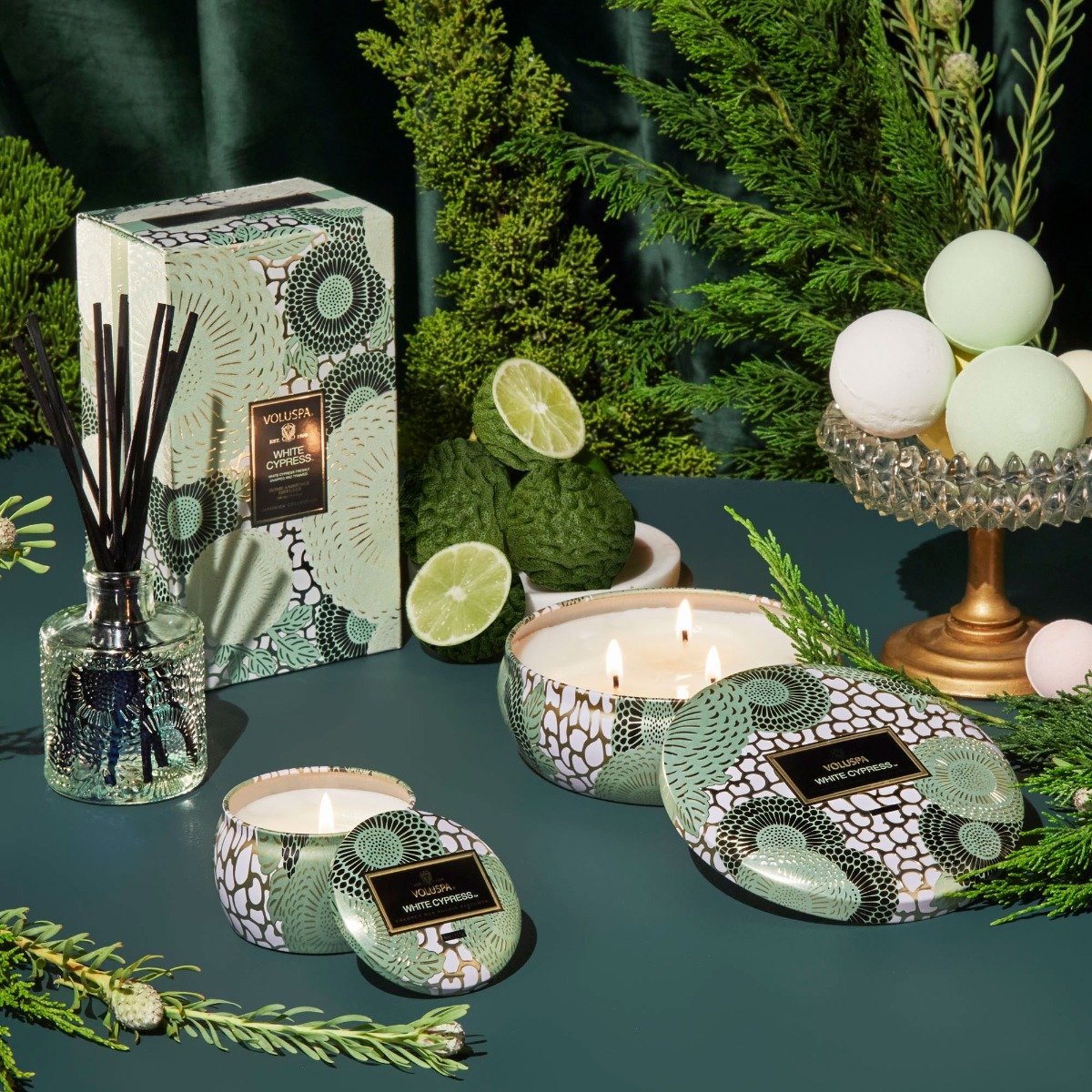 Voluspa - White Cypress 3 Wick Tin Candle