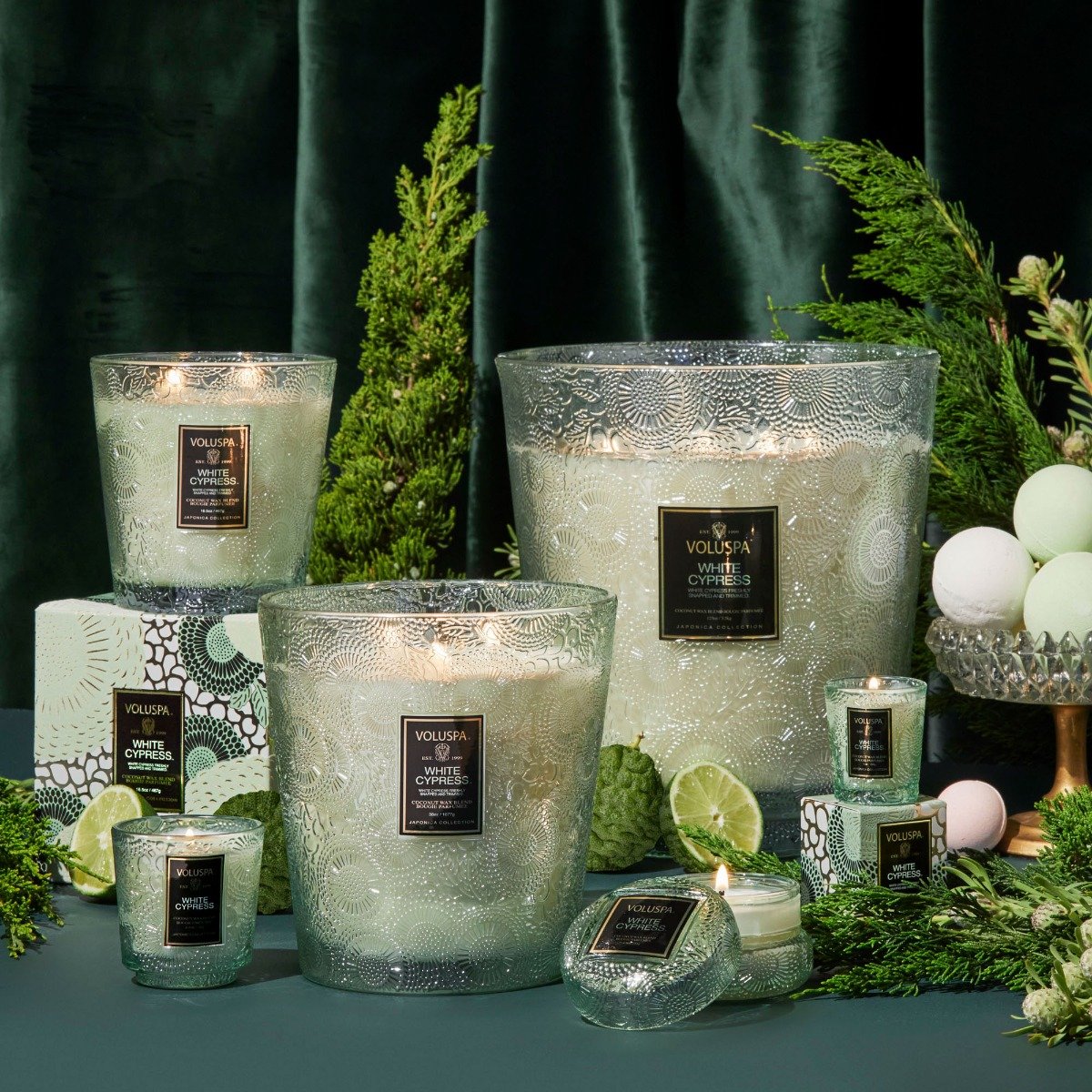 Voluspa - White Cypress 3 Wick Hearth Candle