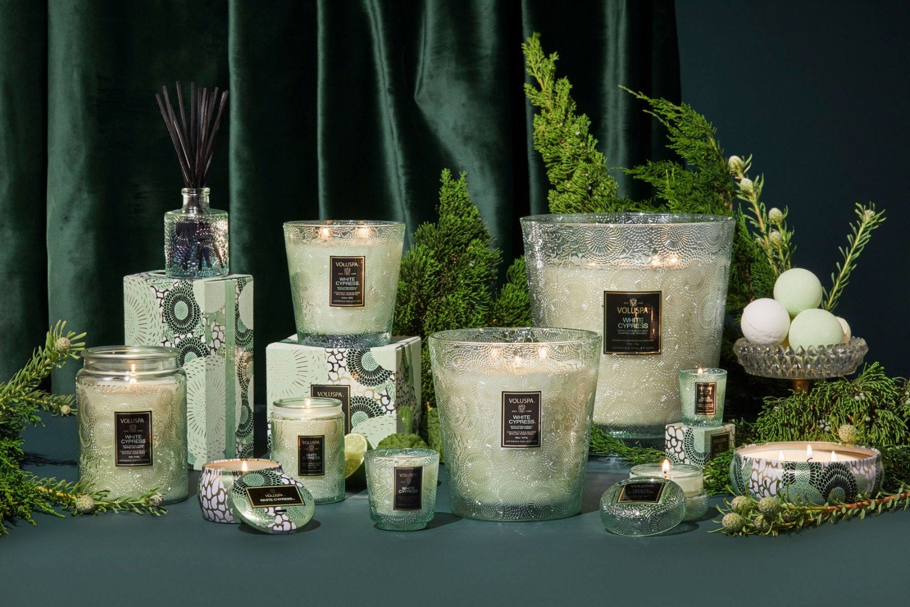 Voluspa - White Cypress 3 Wick Hearth Candle