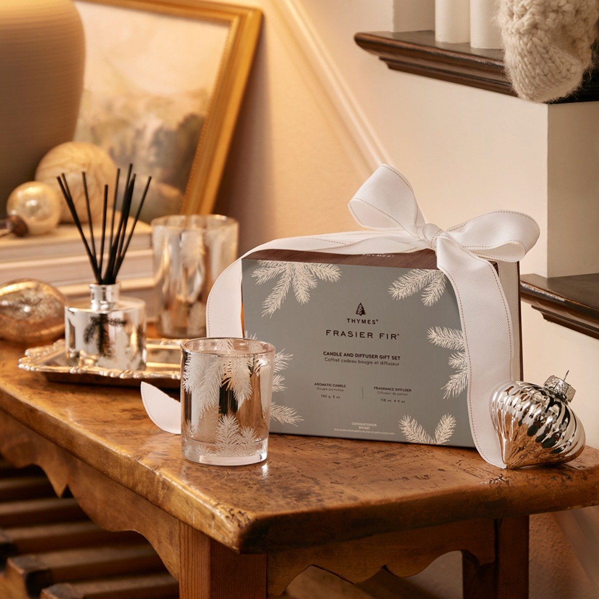 Thymes - Frasier Fir Statement Candle & Diffuser Gift Set