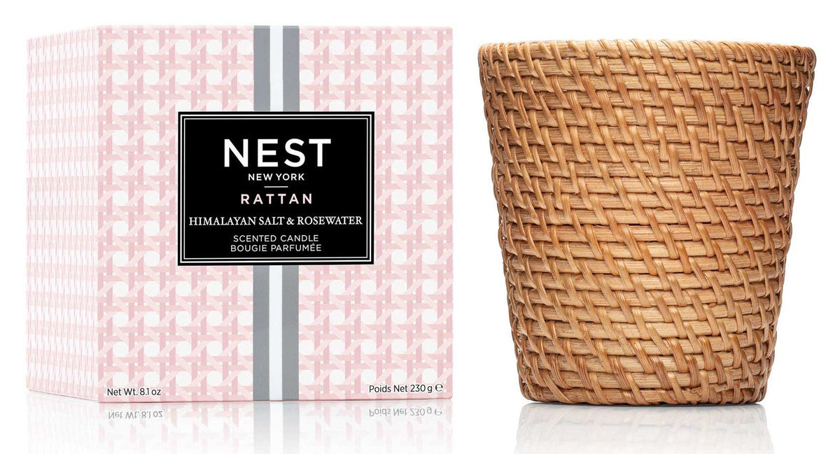 Nest - Himalayan Salt & Rosewater Rattan Candle | Candle Delirium ...