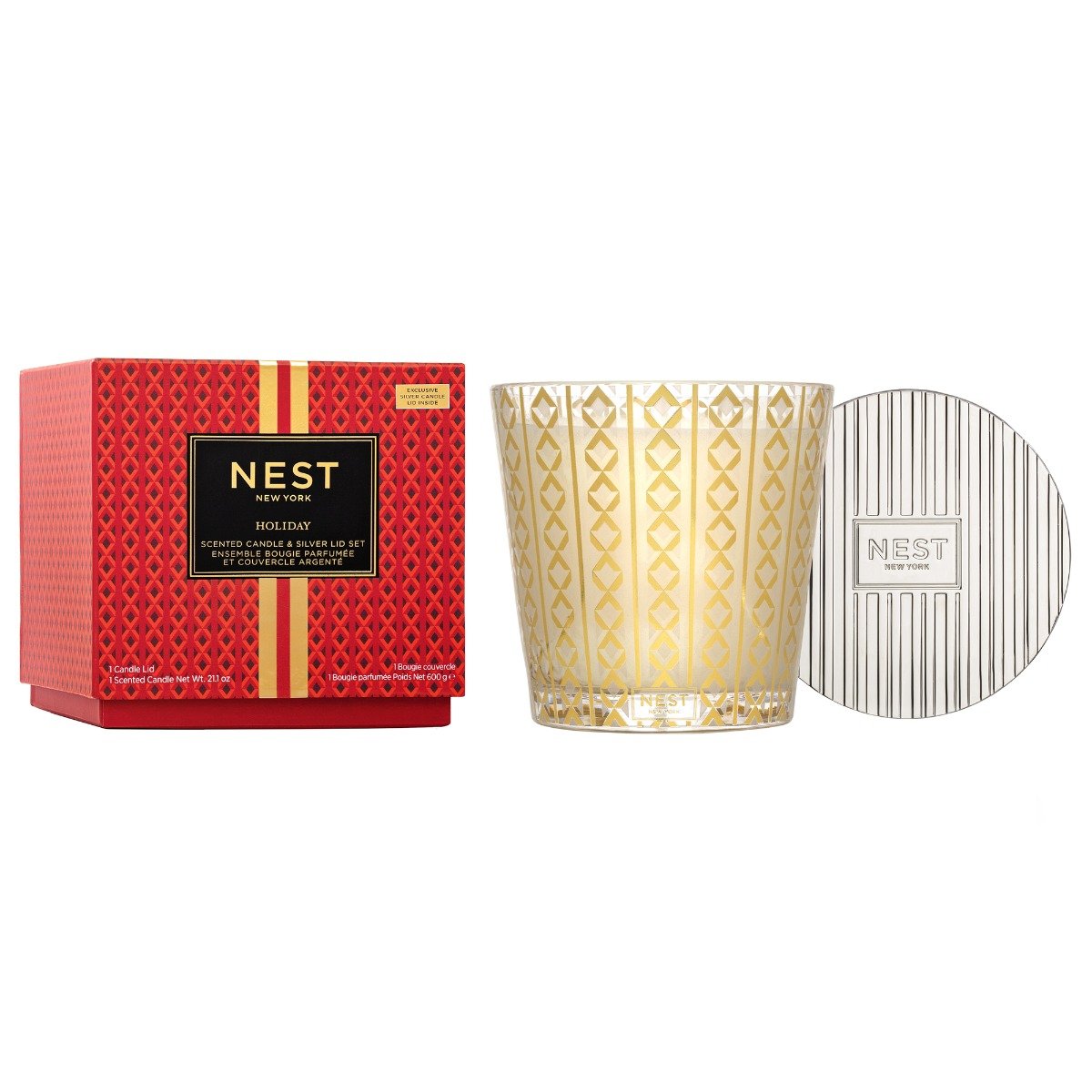 Nest - Holiday 3 Wick Candle w/ Silver Lid