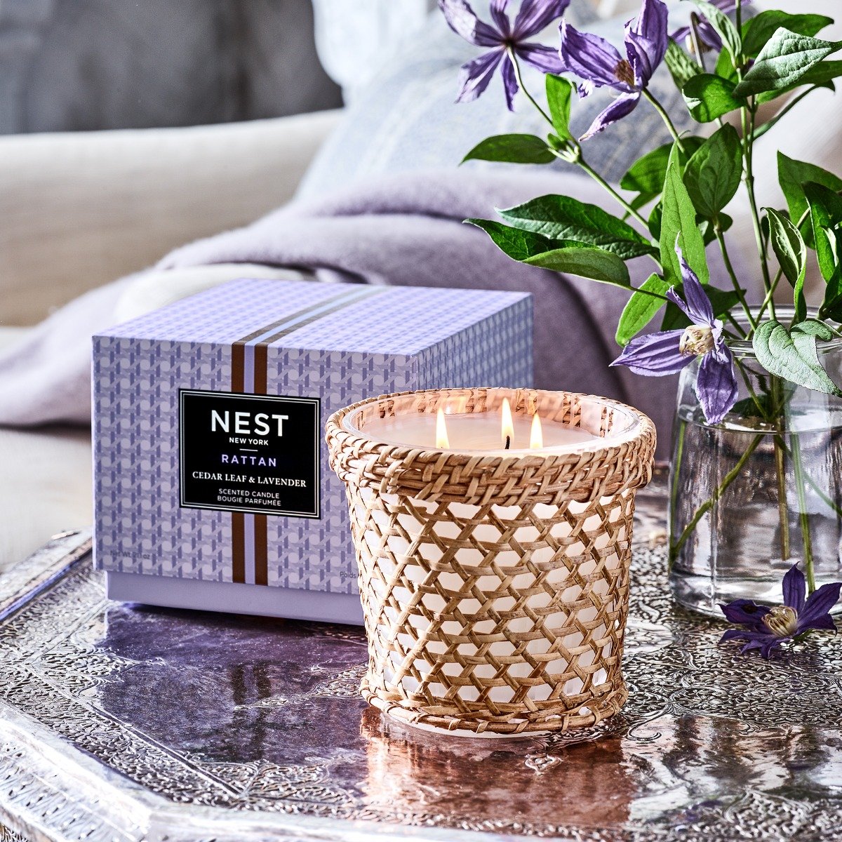 Nest - Cedar Leaf & Lavender Rattan 3 Wick Candle