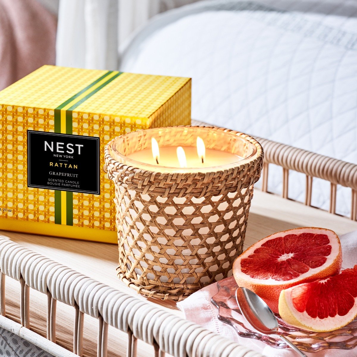Nest - Grapefruit Rattan 3 Wick Candle