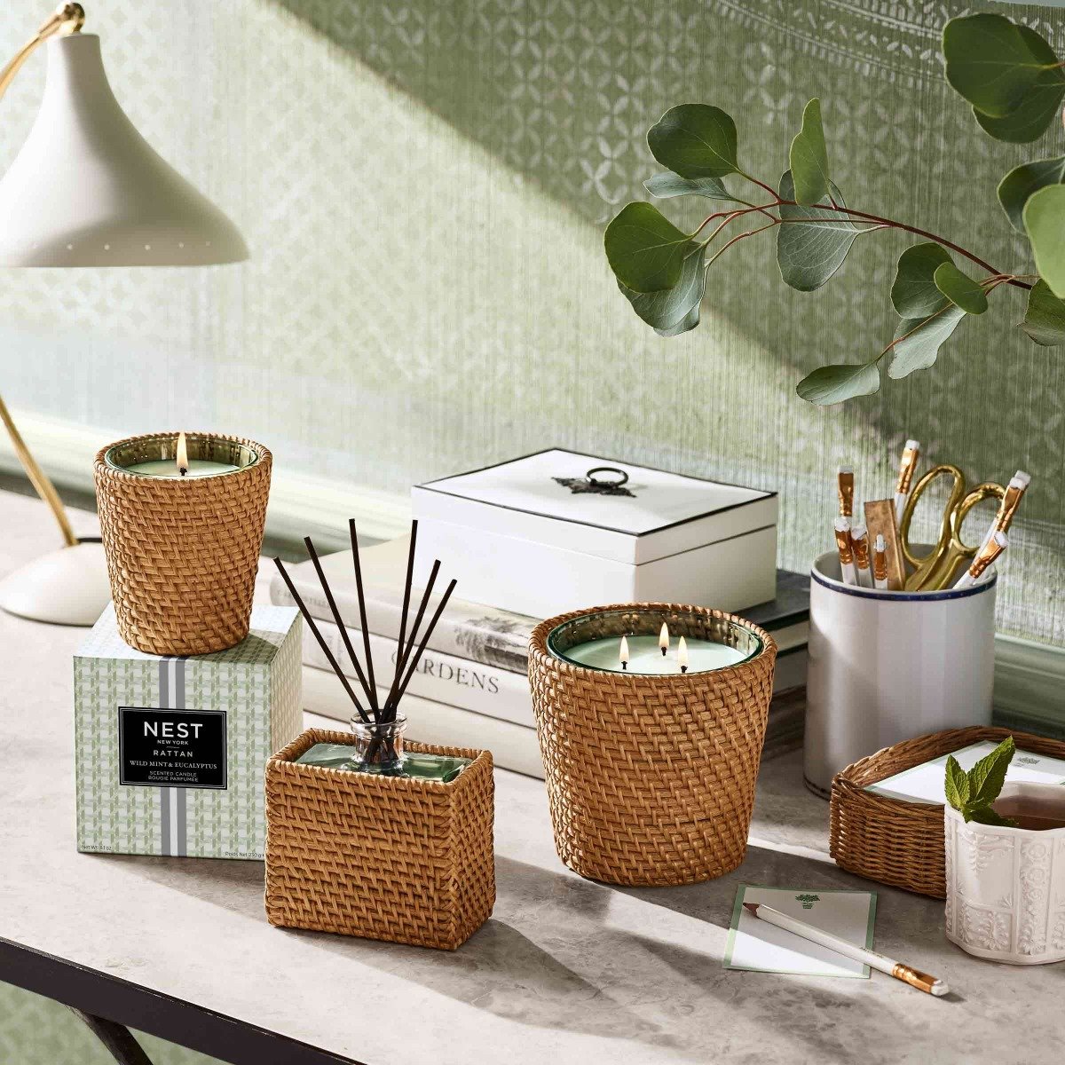 Nest - Wild Mint & Eucalyptus Rattan Diffuser