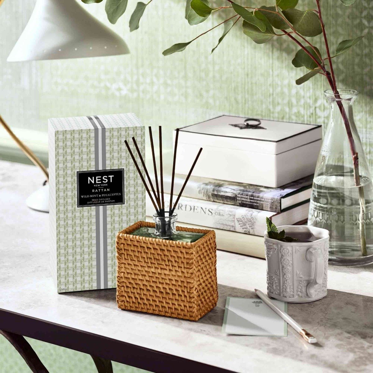 Nest - Wild Mint & Eucalyptus Rattan Diffuser