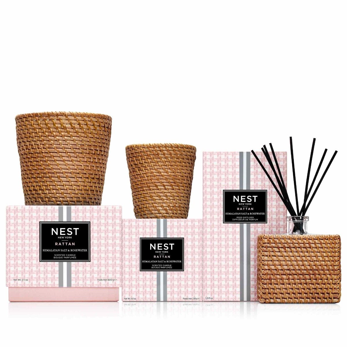 Nest - Himalayan Salt & Rosewater Rattan Candle