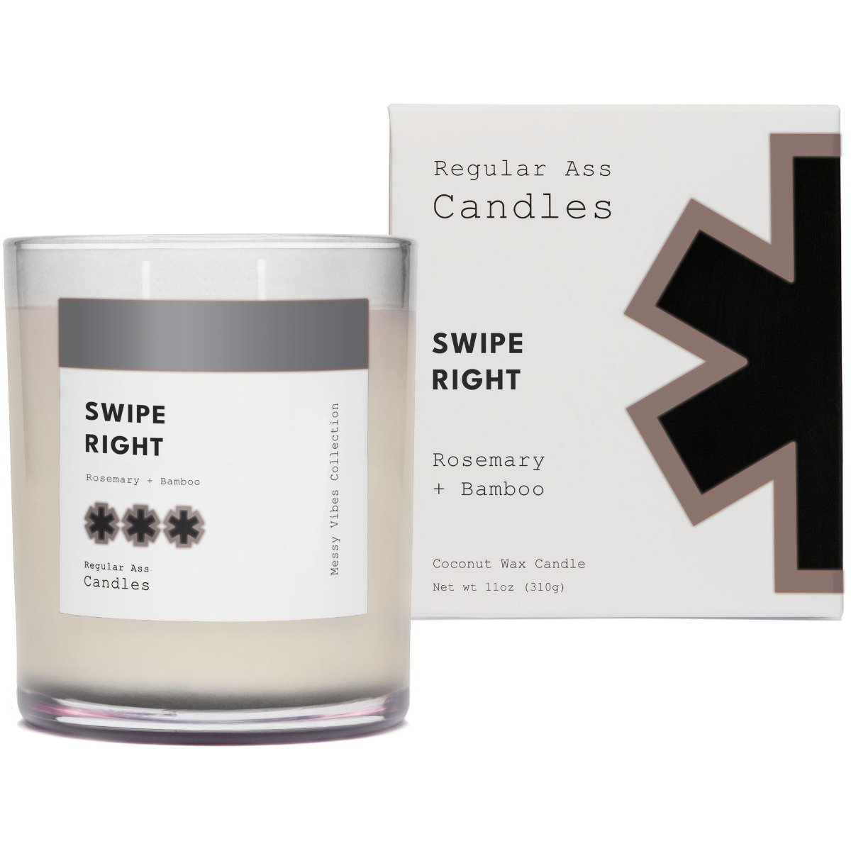 Regular Ass Candles - Swipe Right (Rosemary + Bamboo) Candle