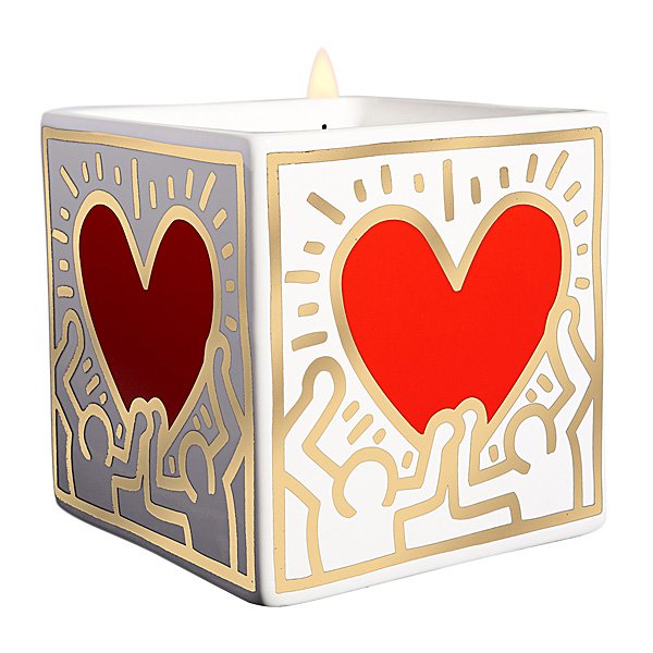 Keith Haring - Red Heart with Gold Candle
