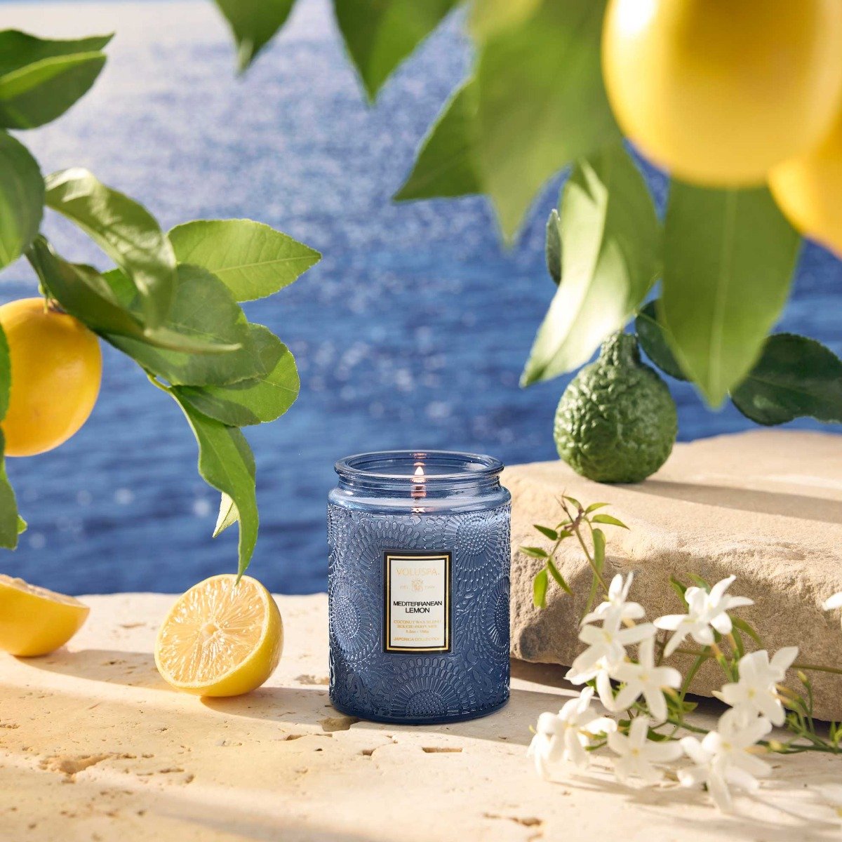 Voluspa - Mediterranean Lemon Large Jar Candle | Candle Delirium