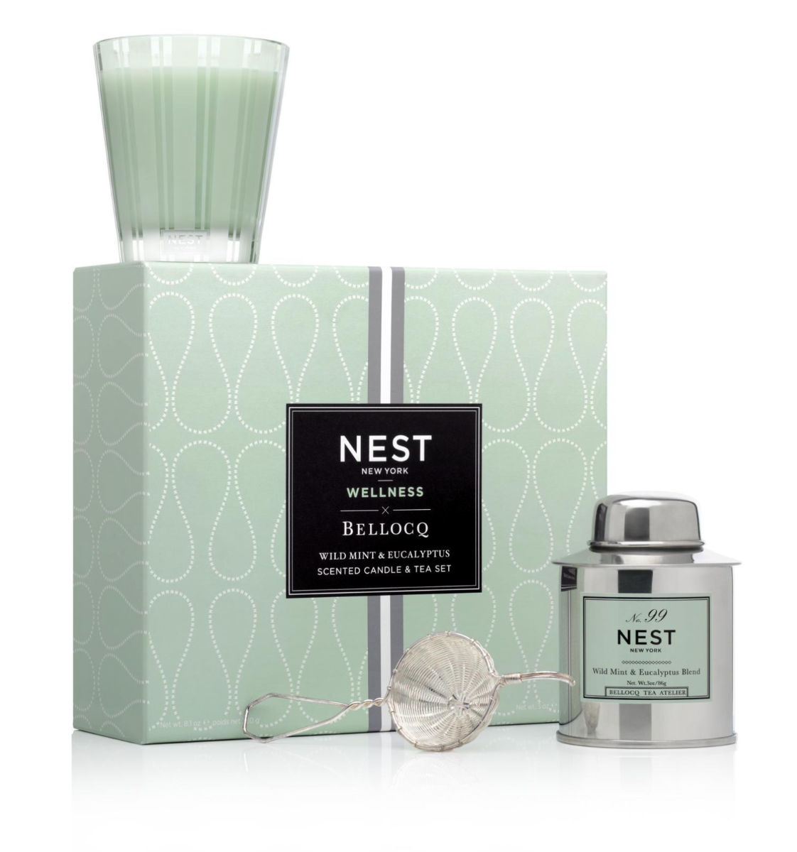 Nest - Wild Mint & Eucalyptus Tea and Candle Set