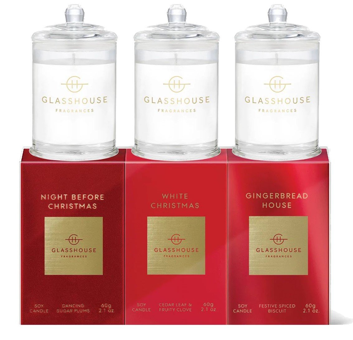 Glasshouse -   Christmas Trio Candle Set