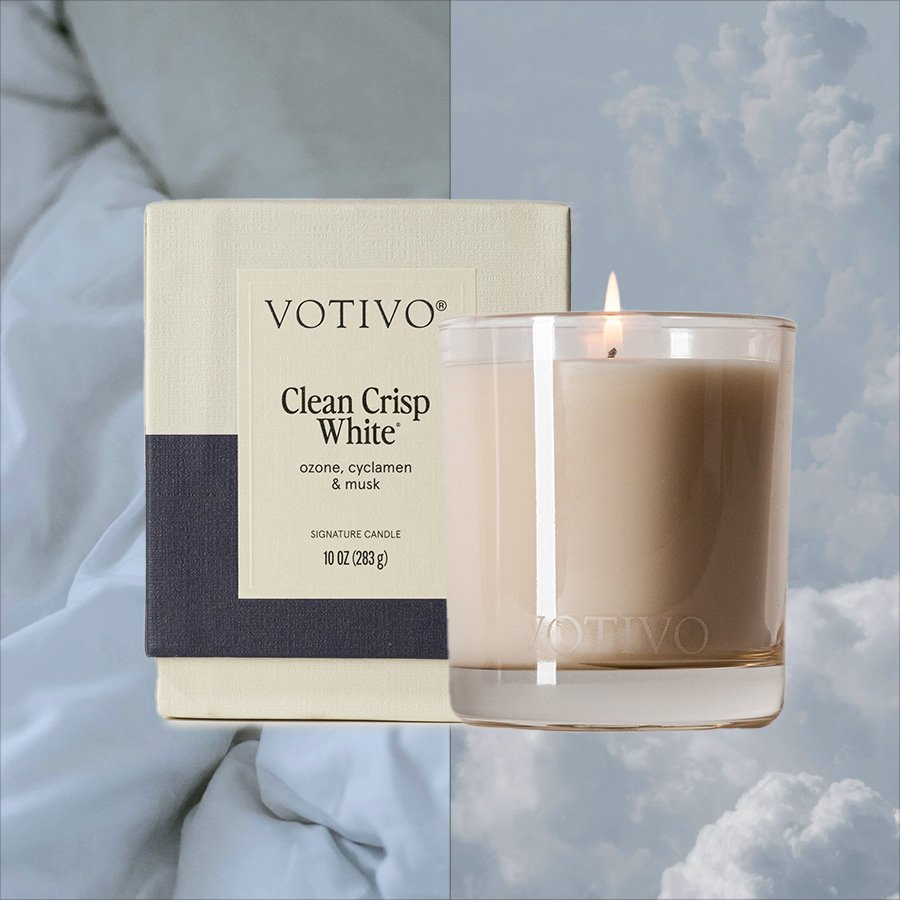 Votivo - Clean Crisp White Signature 10oz Candle