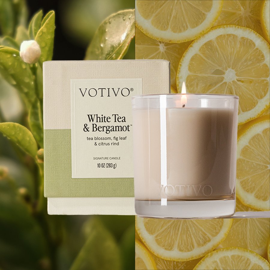 Votivo - White Tea & Bergamot Signature 10oz Candle