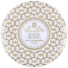 Voluspa - Suede Blanc 3 Wick Tin Candle
