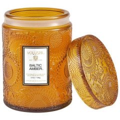 Voluspa Baltic Amber Embossed Small Glass Candle