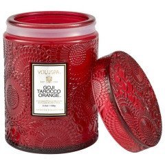 Voluspa Goji & Tarocco Orange Embossed Small Glass Candle