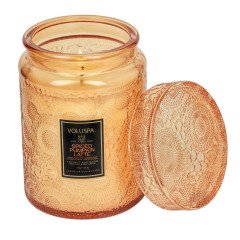 Voluspa Spiced Pumpkin Latte Embossed Glass Candle