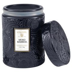 Voluspa Moso Bamboo Embossed Small Glass Candle