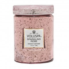 Voluspa Sparkling Rose Embossed Small Glass Candle