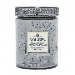 Voluspa Makassar Ebony & Peach Embossed Small Glass Candle