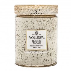 Voluspa Blond Tabac Embossed  Small Glass Candle