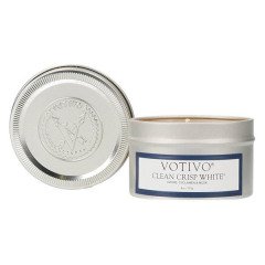 Votivo Clean Crisp White Travel Tin Candle 