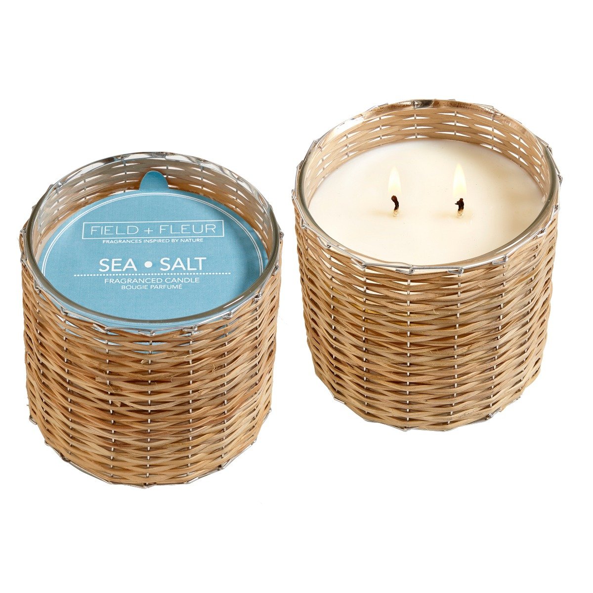 Sea Salt 2 Wick Handwoven Candle