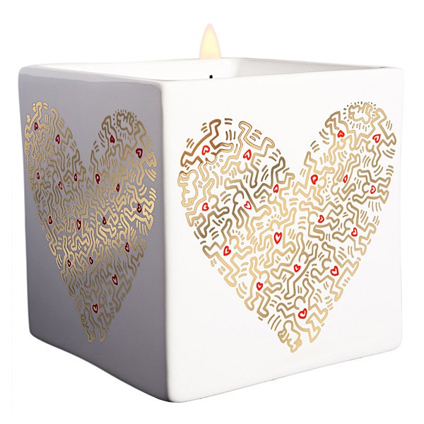 Gold Pattern Heart Candle