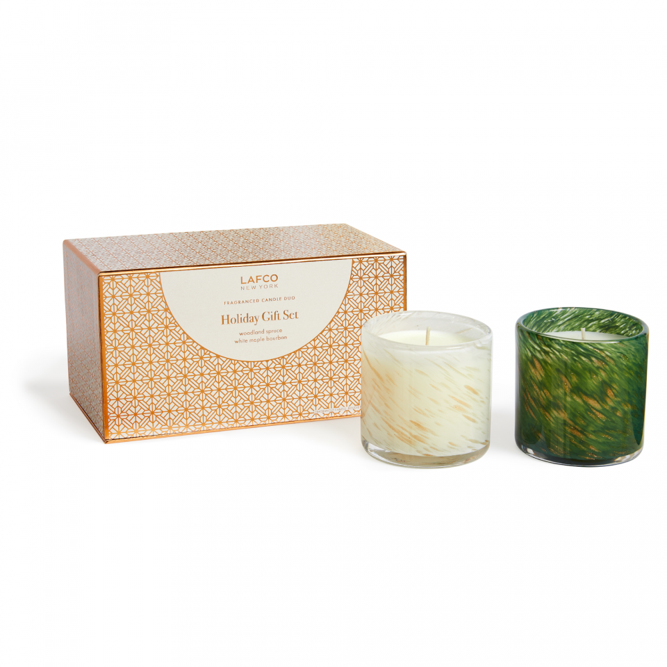   White Maple Bourbon & Woodland Spruce Classic Candle Duo