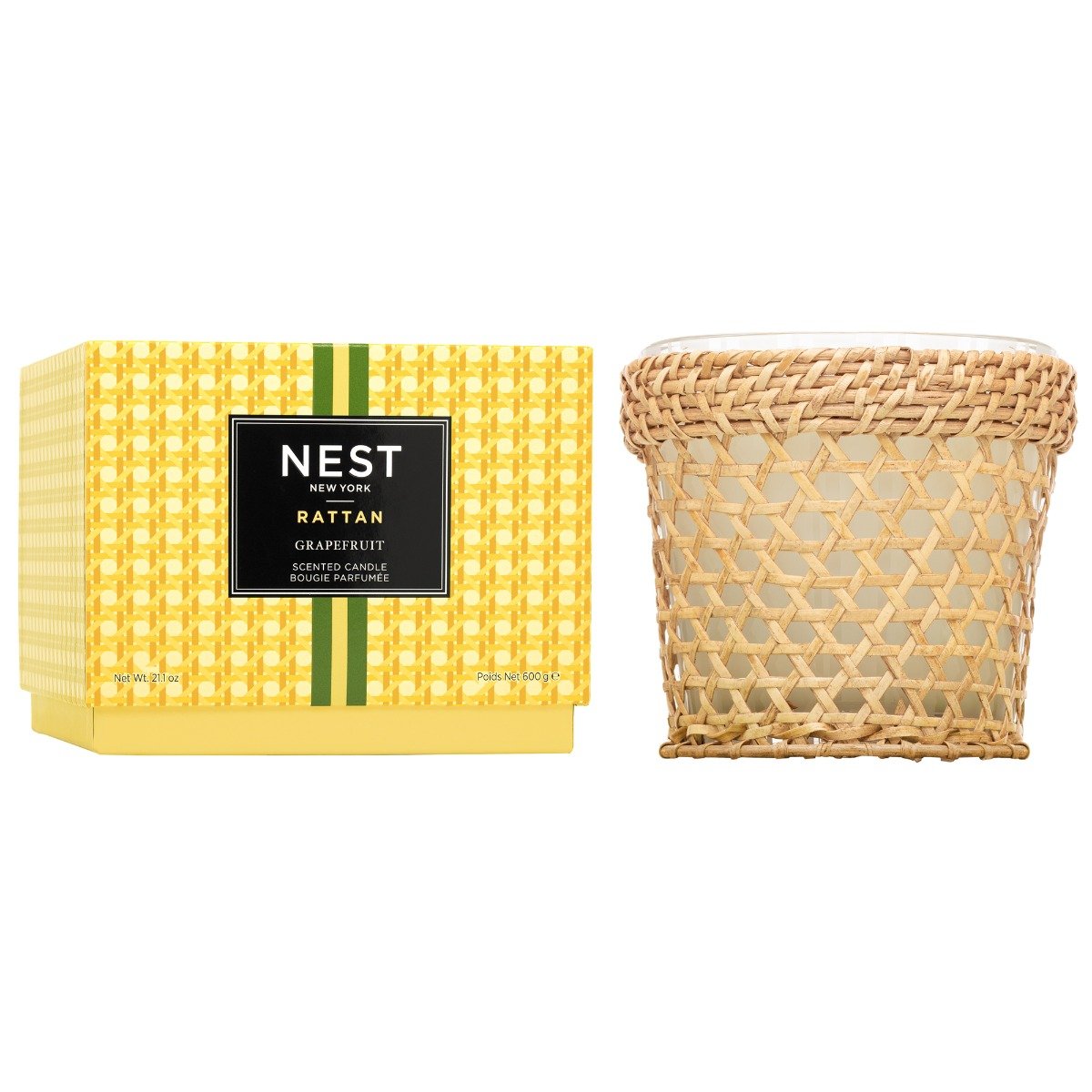 Grapefruit Rattan 3 Wick Candle