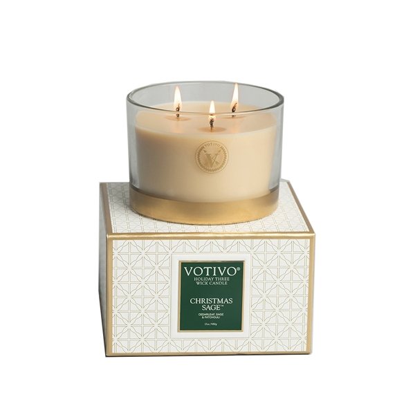 Christmas Sage 3 Wick Candle