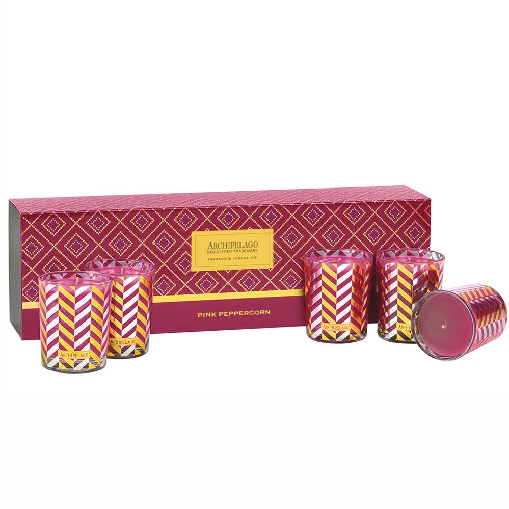 Pink Peppercorn Votive Candle Gift Set