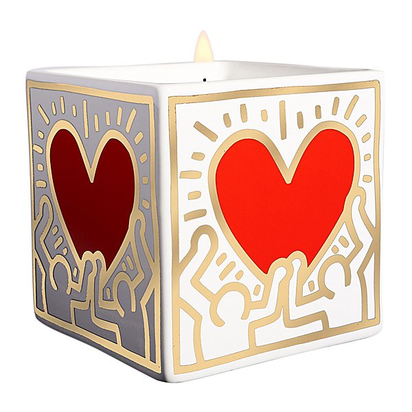 Red Heart with Gold Candle