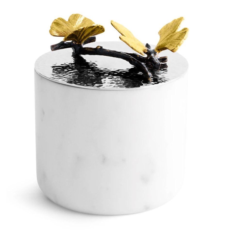 Butterfly Ginko Small Marble Candle